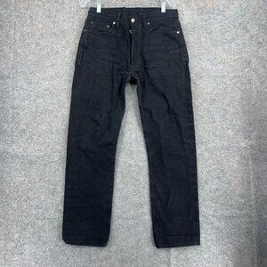 3Sixteen Jeans Mens 31x28 Black Straight Leg Button Fly Selvedge Japanese Denim